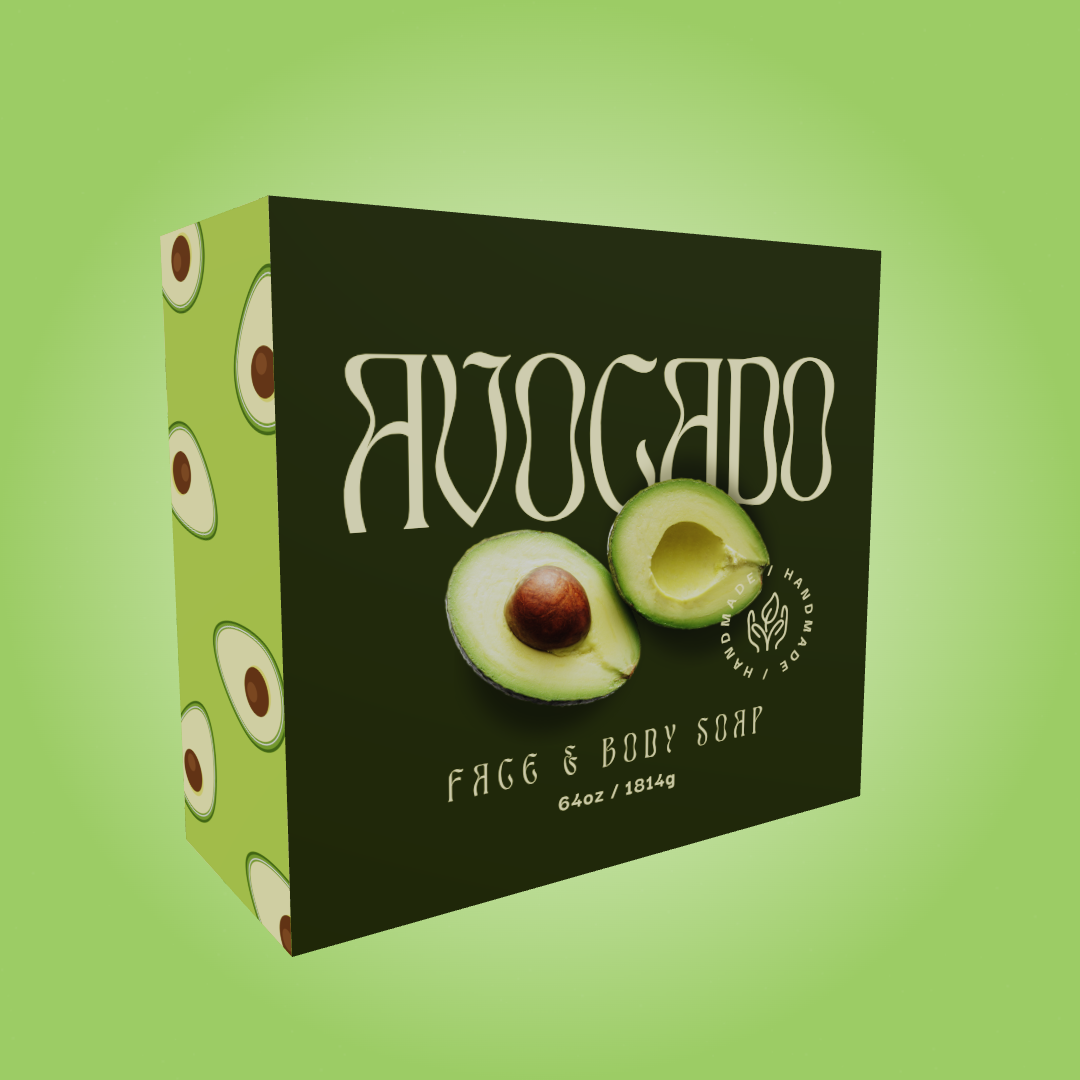 Avocado Face & Body Soap 3D Box Mockup Generator | Create Realistic Packaging Mockups Online