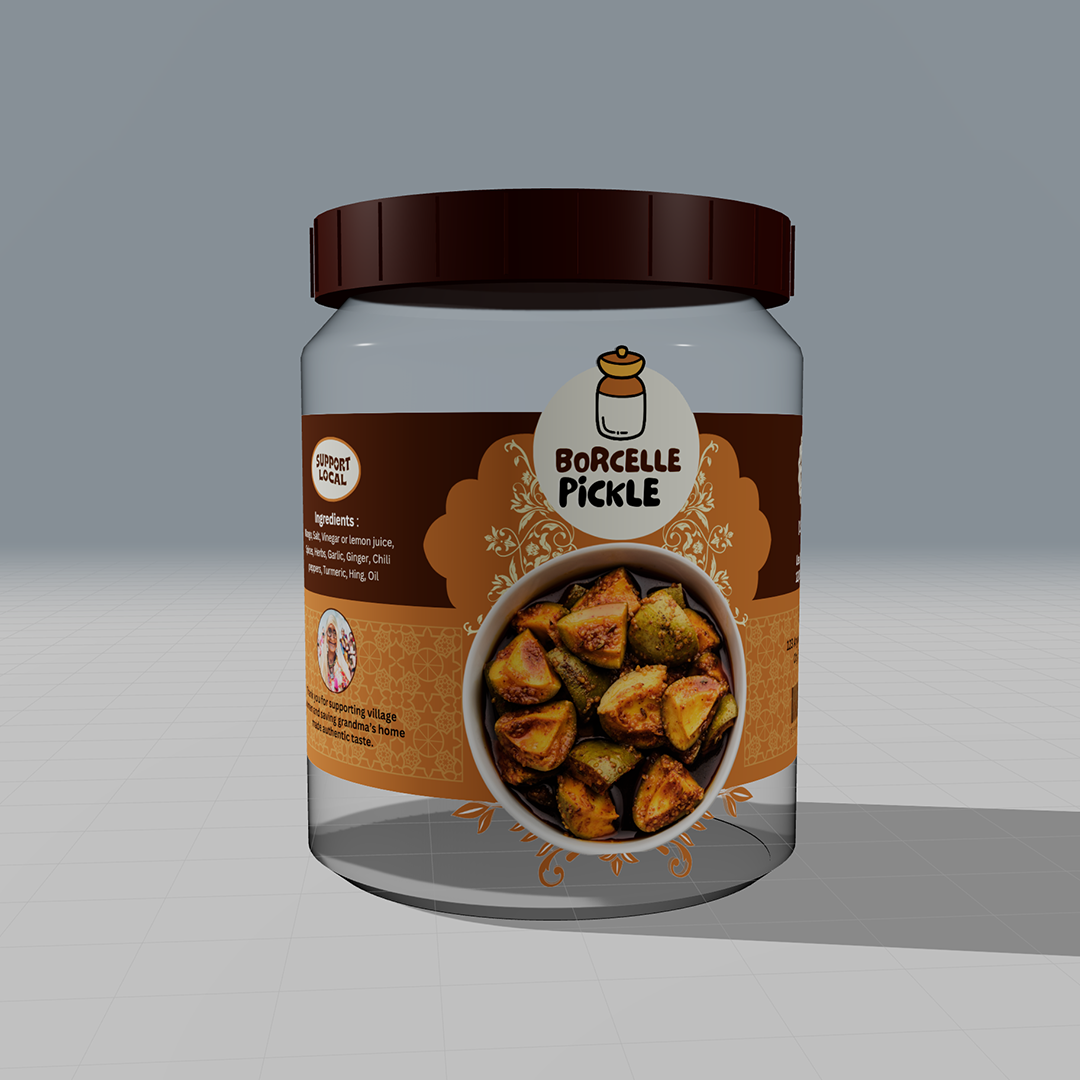 Create Stunning 3D Bottle Mockups for Borcelle Pickle - Free Online Packaging Design Tool