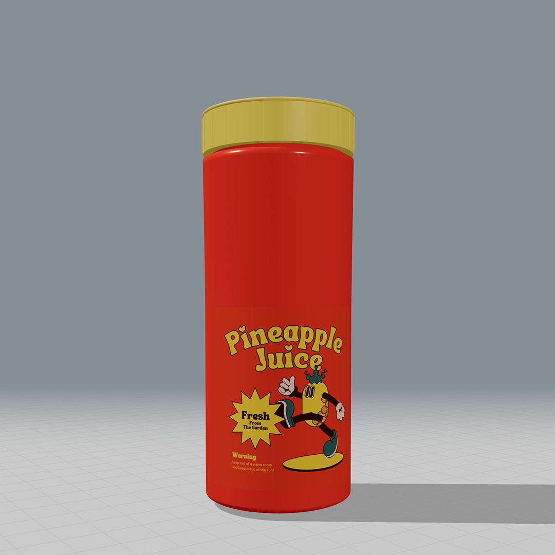 Design Perfect Pineapple Juice Bottles with 3D Bottle Mockup Generator - Professional Label Design Tool