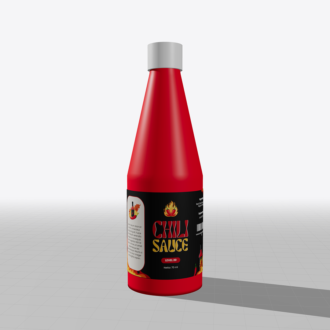 Spice Up Your Brand: Chili Sauce 3D Bottle Mockup Generator for Perfect Label Design