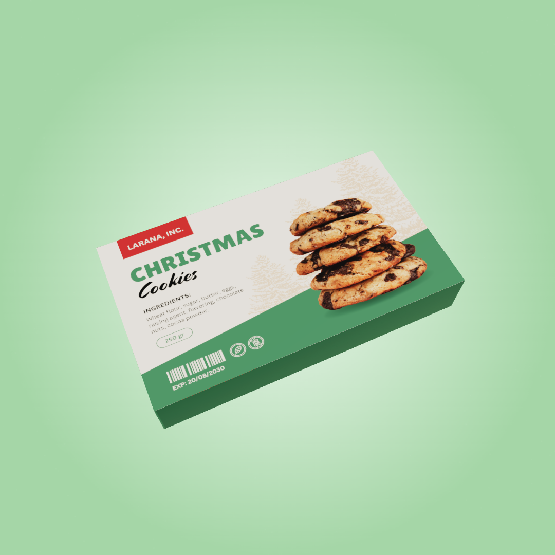 Create Stunning Christmas Cookie Box Packaging Mockups Online - 3D Box Mockup Generator