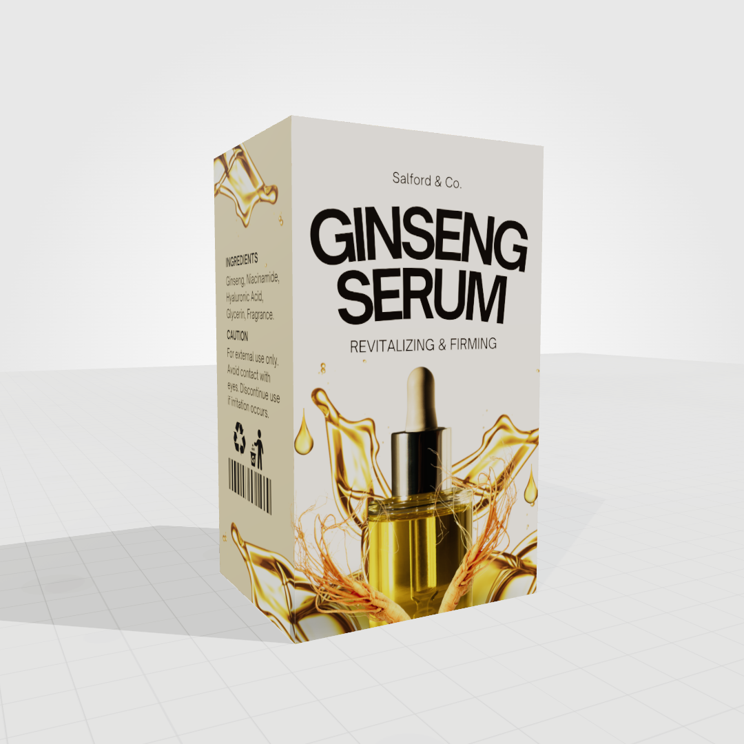 Create Stunning Ginseng Serum Box Mockups Online: 3D Packaging Design Made Easy