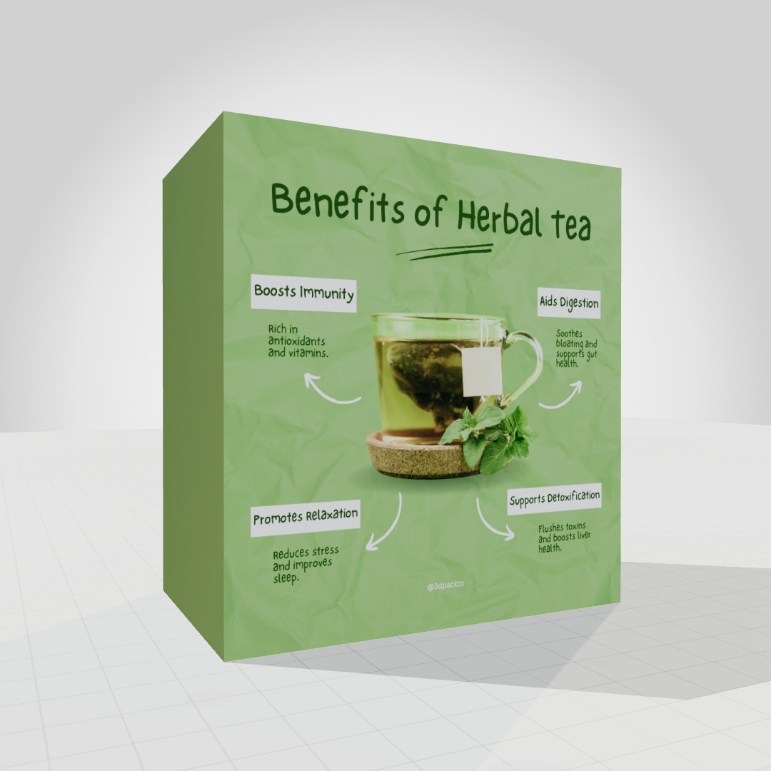 Herbal Tea Bag Mockup Free Packaging Design Template