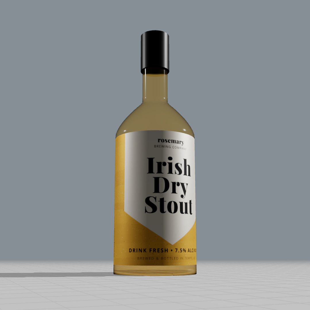 Irish Dry Stout 3D Bottle Mockup - Create Realistic Packaging Mockups for Bottles Online