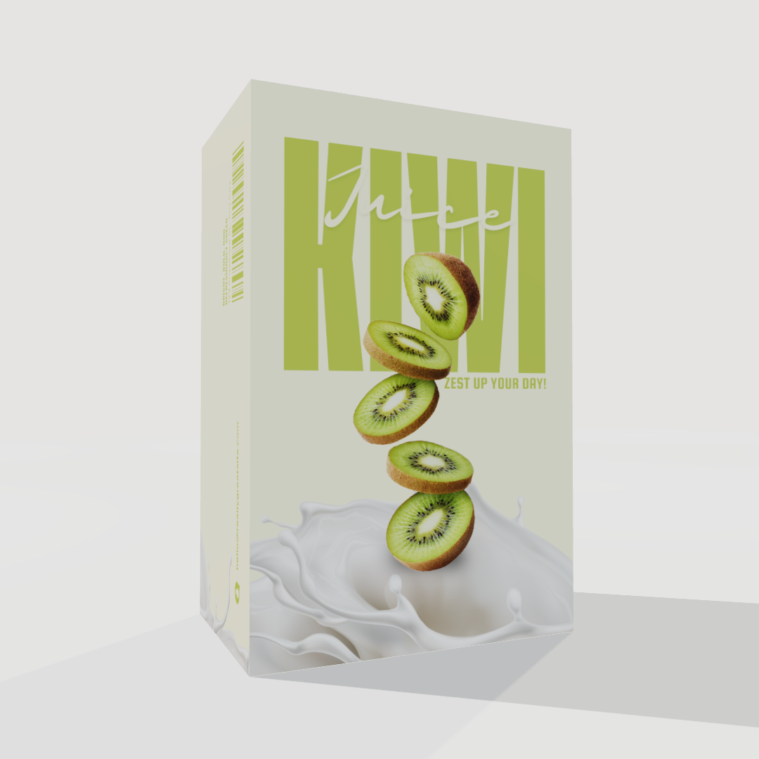 Create Stunning Kiwi Juice Packaging with 3D Box Mockup Generator | Free Design Tool