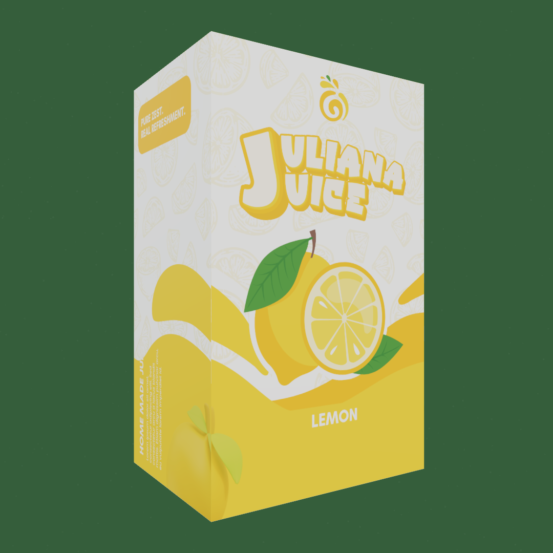 Create Stunning Lemon Juice Box Packaging with 3D Mockup Generator - Customize Dimensions Online