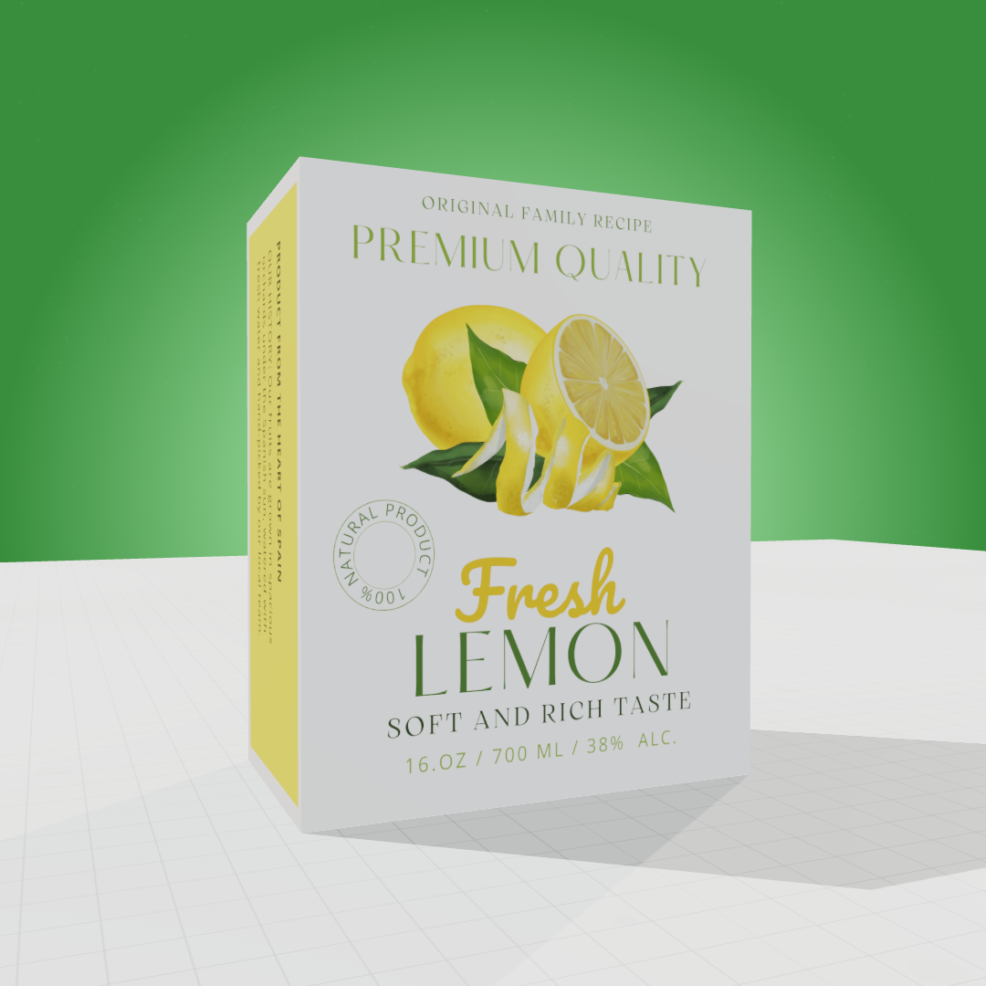 Fresh Lemon Box Packaging Design: Create Realistic Packaging Mockups Online with 3D Mockup Generator