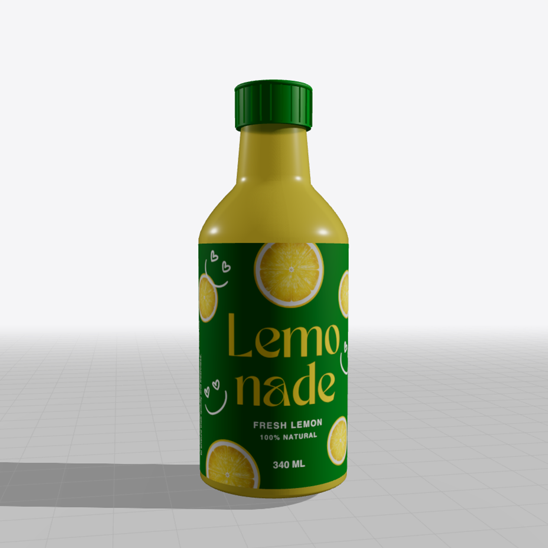 Create Stunning 3D Bottle Mockups for Lemonade Products - Professional Packaging Design Made Easy