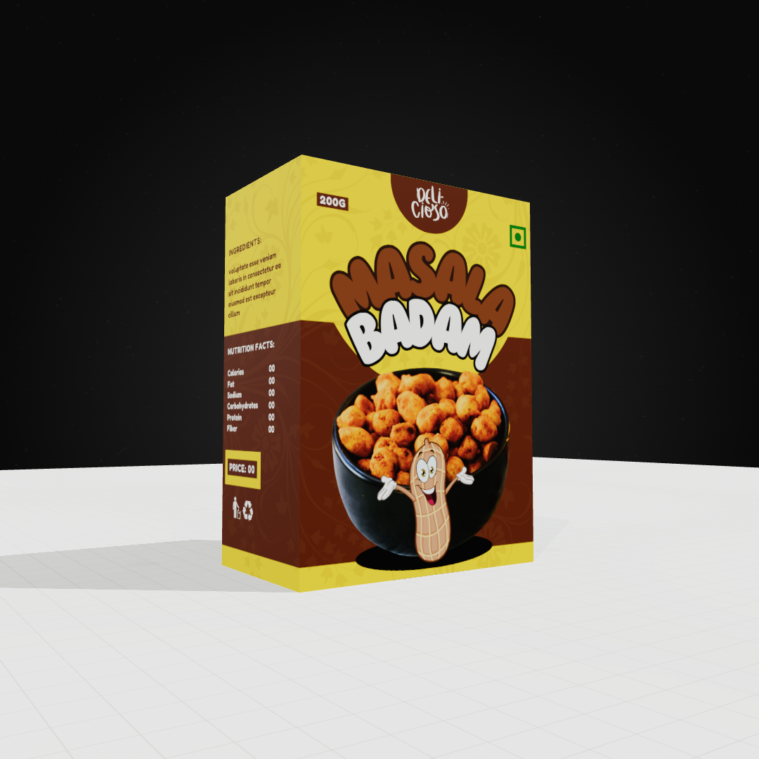 Create Stunning Masala Badam Packaging: 3D Box Mockup Generator Tool
