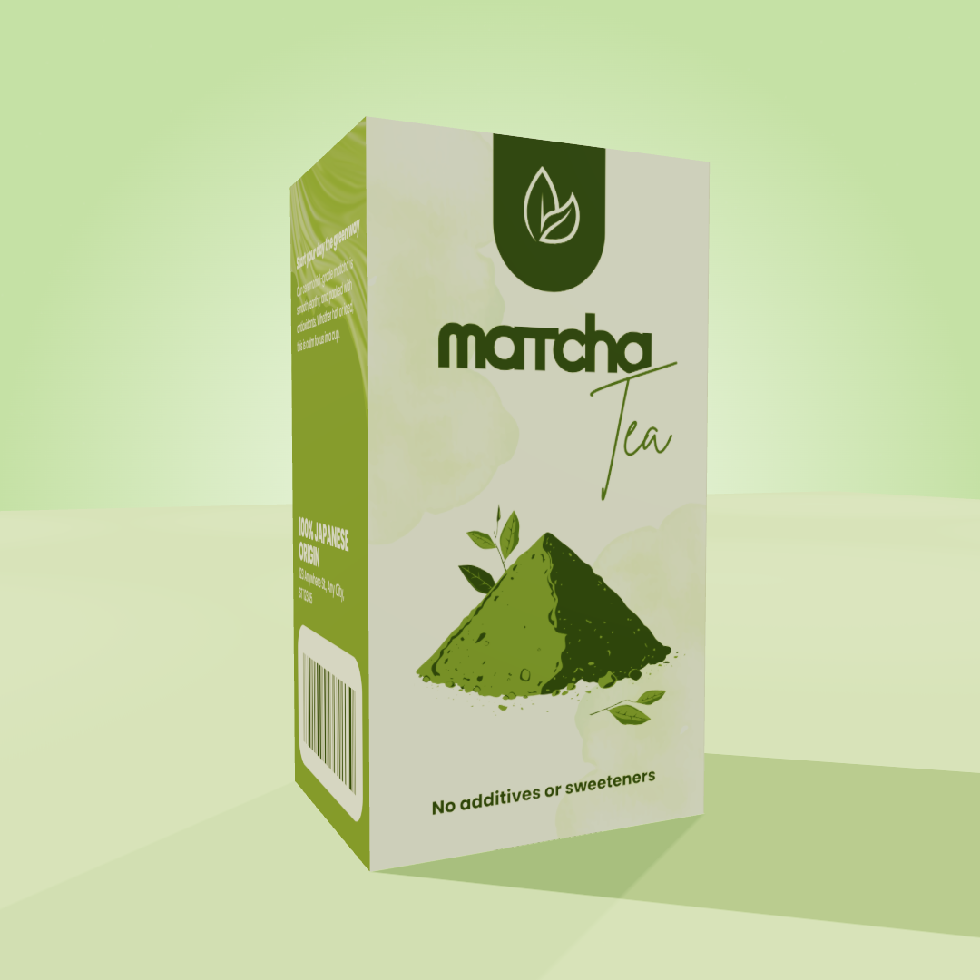 Create Stunning 3D Box Mockup for Matcha Tea Packaging | Free Online Generator