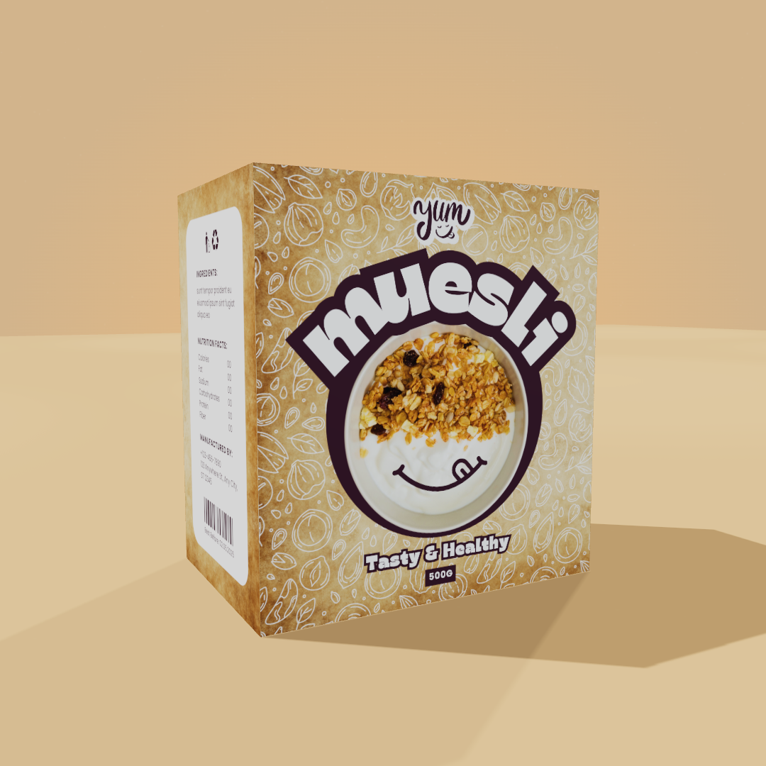 Create Stunning Muesli Packaging with Professional 3D Box Mockup Generator