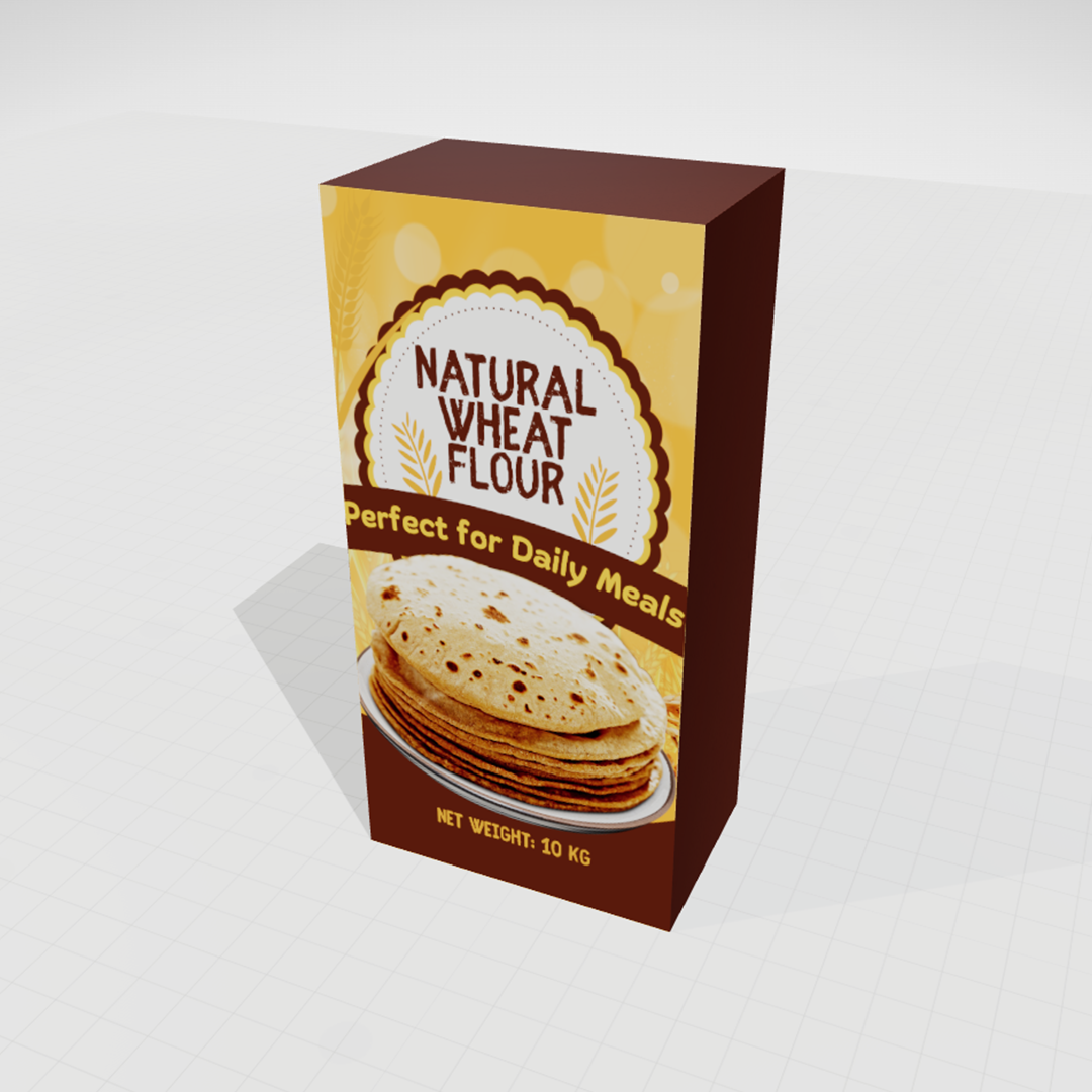 Natural Wheat Flavour Box Mockup, Free Packaging Design Template