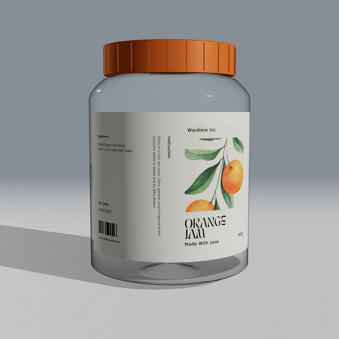 Create Stunning Orange Jam Bottle Mockups Online | 3D Packaging Design Made Easy