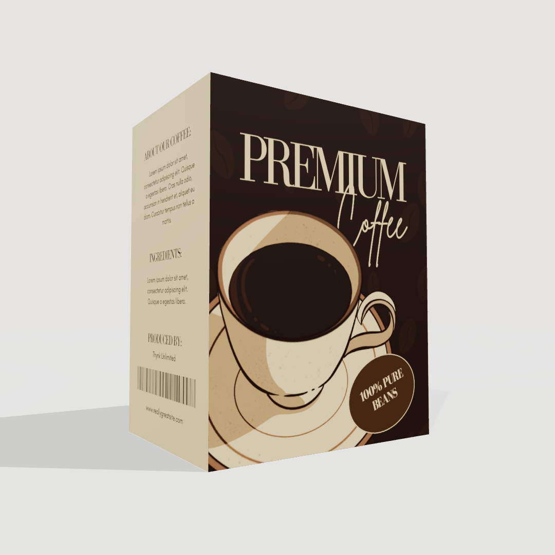 Create Stunning 3D Box Mockup Generator Designs for Premium Coffee Packaging - Free Online Tool