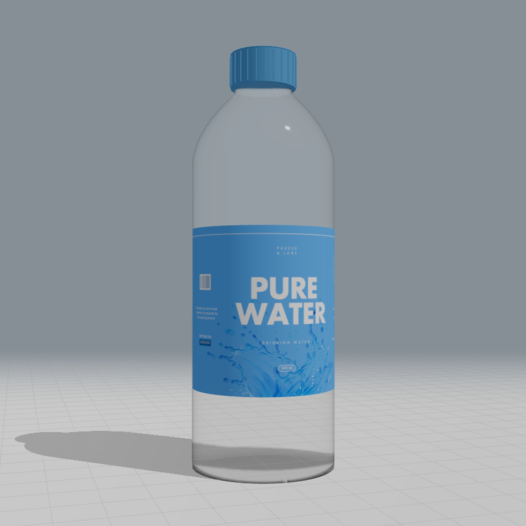 Pure Water 3D Bottle Mockup Generator | Create Realistic Packaging Mockups Online