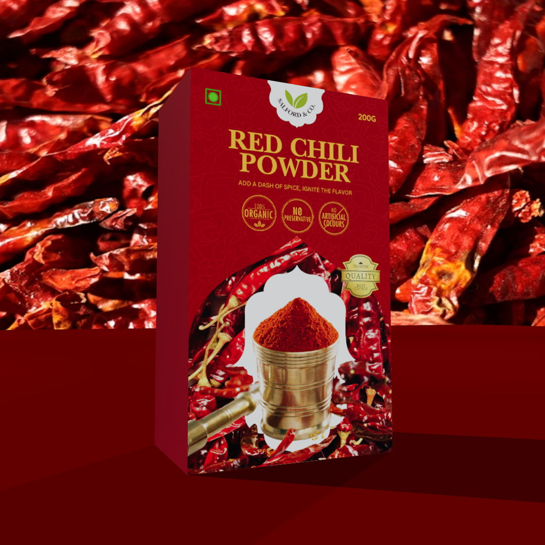 Create Stunning Red Chili Powder Packaging with Our 3D Box Mockup Generator