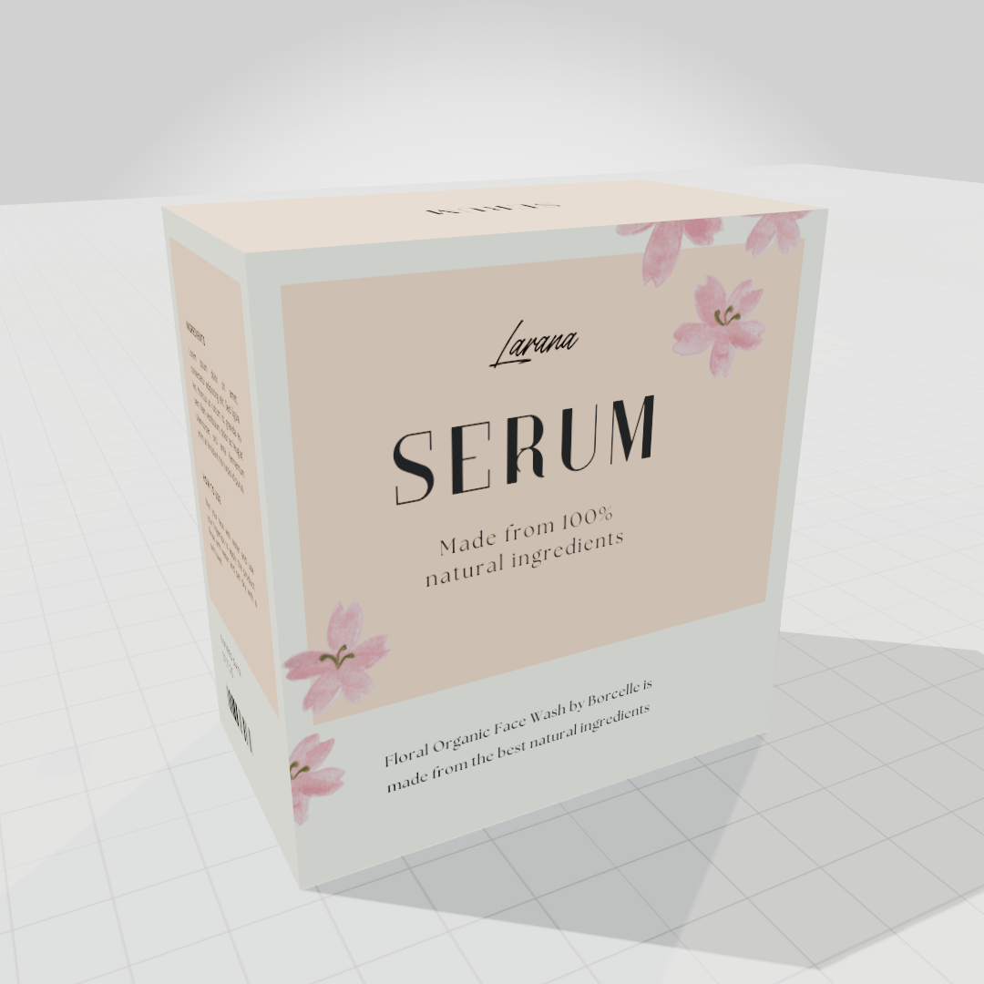 Larana Serum Free 3D Box Mockup Generator | Realistic Cosmetic Packaging Design