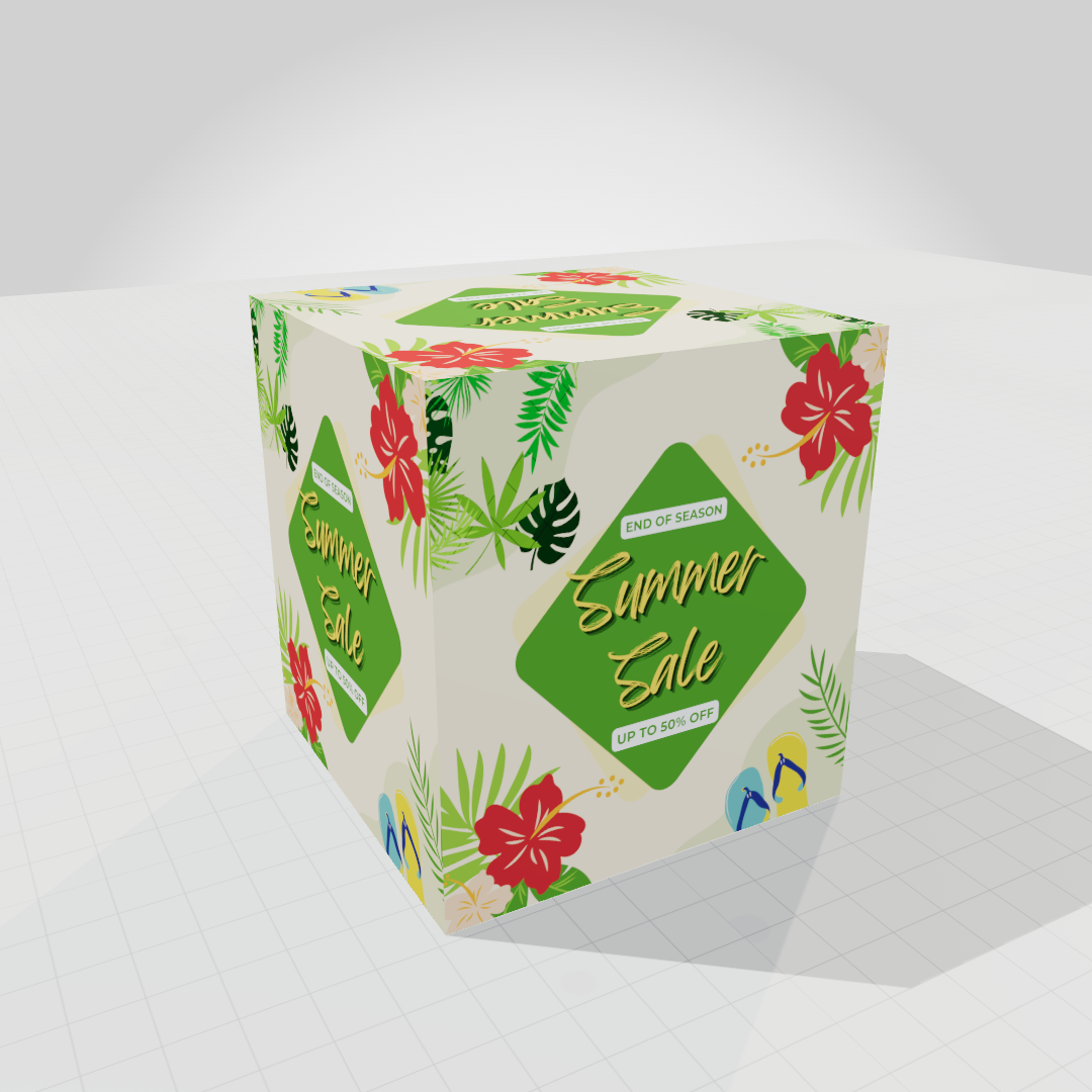 Summer Sale – Free 3D Packaging Mockup
